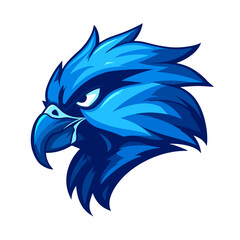 Falcon Head Mascot for Esports Team Logo Flat Color Vector