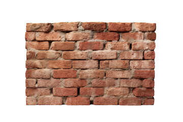 Fototapeta premium Whispers of History: A Brick Walls Secret Dialogue Against a Blank Canvas on White or PNG Transparent Background.