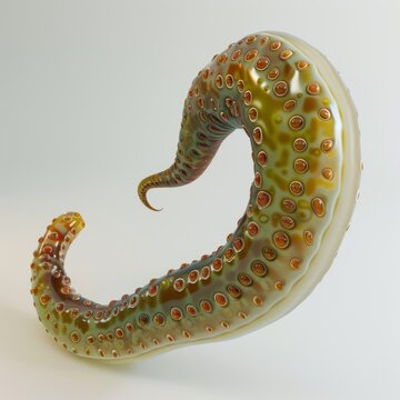 3D Microscopic Illustration of Flatworm with Isolated Background