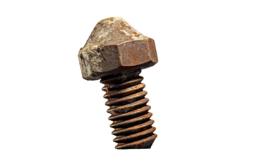 Infinite Spiral: A Silver Screw on a Blank Canvas on White or PNG Transparent Background.