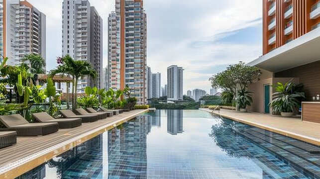Beautiful view of Luxury Apartment Complexes With Heated Swimming Pools
