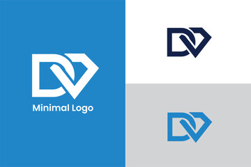 letter D diamond icon logo, letter D and diamond link logo, letter D jewellery logo,  