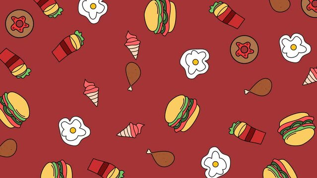 Doodle animation video delicious junk food
