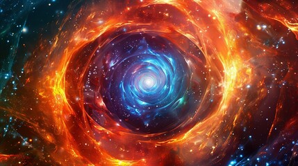Colorful vortex energy, cosmic spiral waves, and multicolor swirl explosion, Abstract futuristic digital background wallpaper