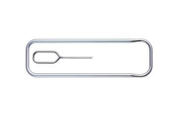 Whimsical Paper Clip Dances With Light on White Canvas on White or PNG Transparent Background.