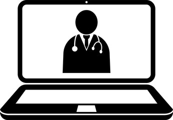 Telemedicine icon medical symbol for graphic design, logo, web site, social media, mobile app, ui illustration