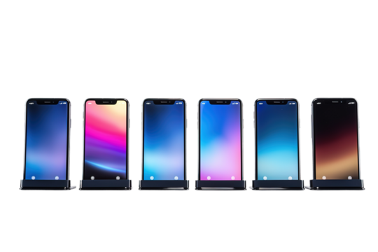 The Samsung Galaxy Quintet: Five Innovative Models Ready to Impress on White or PNG Transparent Background.