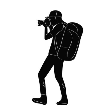 recommend clip art: man taking pictures silhouette vector