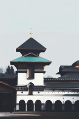 Fototapeta premium A blend of traditional Russian and modern Scandinavian architecture