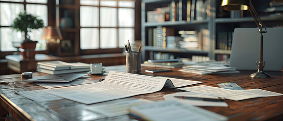 Public relations officer handling media inquiries, digital screens and press release drafts in the background, octane , ,