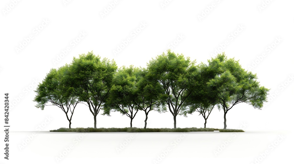 Aufkleber group of tree isolated on white : generative ai
