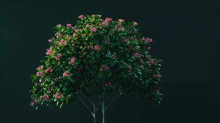 Fototapeta premium Flower bush shrub tree plant isolated tropical jungle plant with clipping path : Generative AI