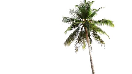 Coconut tree isolated on white background : Generative AI