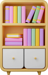 3D Bookshelf Illustration
