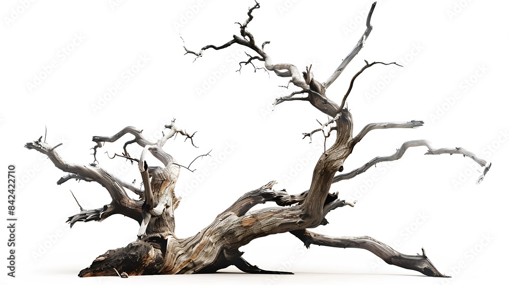 Poster Dead tree isolated on a white background clipping  path : Generative AI