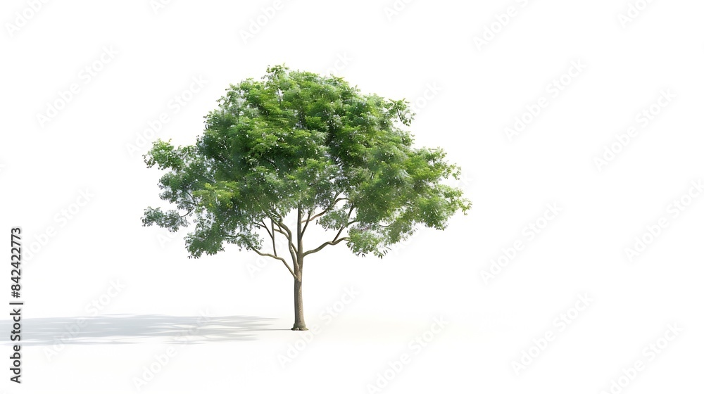 Aufkleber Isolated green tree on white background Trees isolated on white background tropical trees isolated used for design advertising and architecture : Generative AI