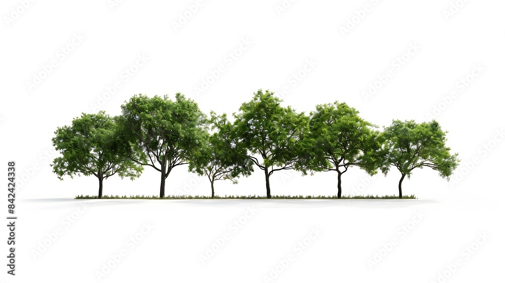 Aufkleber group of tree isolated on white : generative ai