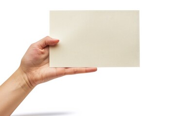 Obraz premium Blank paper mockup on hand created with generative AI