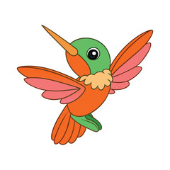 Allens Hummingbird bird dancing vector white background