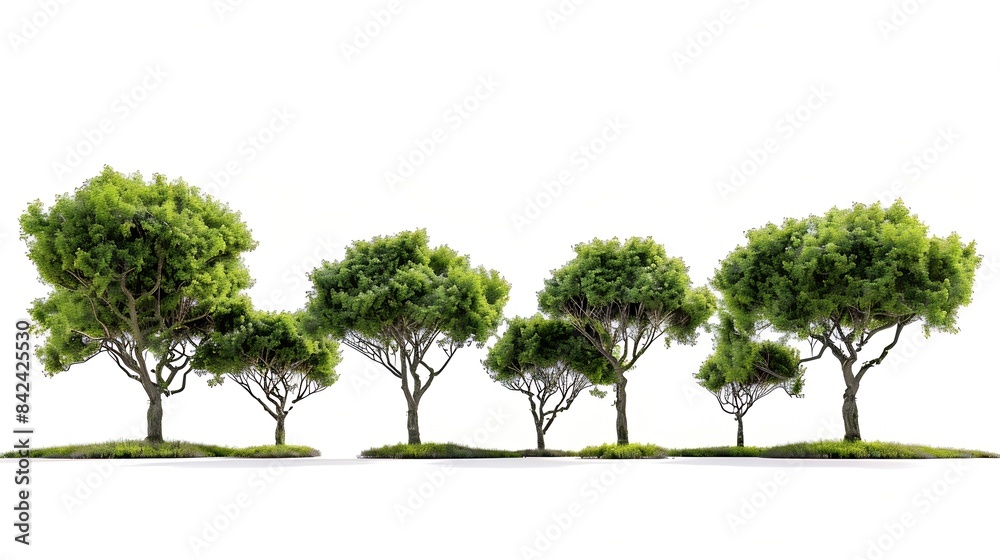 Poster Group of tree isolated on white : Generative AI