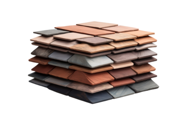 The Rainbow Tower: A Vibrant Stack of Multicolored Tiles on White or PNG Transparent Background.