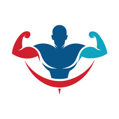 Vector illustration EPS 10 minimalist 	Health & Fitness Logo vector art illustration with a Muscle icon logo