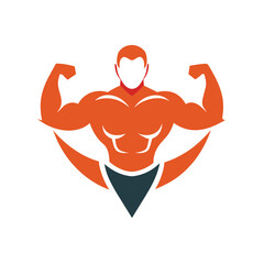 Vector illustration EPS 10 minimalist 	Health & Fitness Logo vector art illustration with a Muscle icon logo