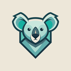 Vector illustration EPS 10 minimalist Koala logo vector art illustration with a Koala icon logo