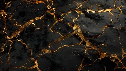 black and gold marble stone background