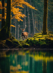Deer in nature beauty 