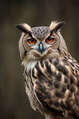 Obraz premium eagle owl, generated by artificial intelligence