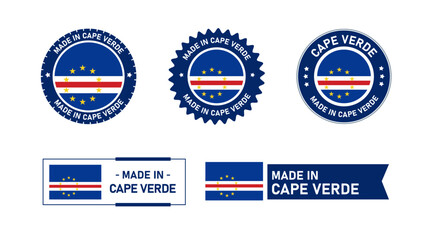 Cape Verde flag, Made in Cape Verde. Tag, Seal, Stamp, Flag, Icon vector