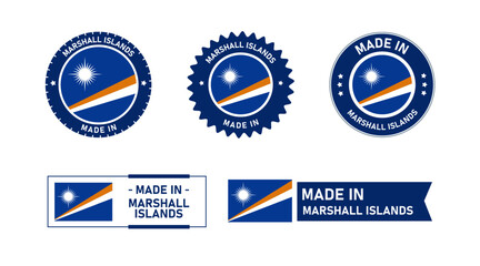 Marshall Islands flag, Made in Marshall Islands. Tag, Seal, Stamp, Flag, Icon vector