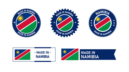 Namibia flag, Made in Namibia. Tag, Seal, Stamp, Flag, Icon vector