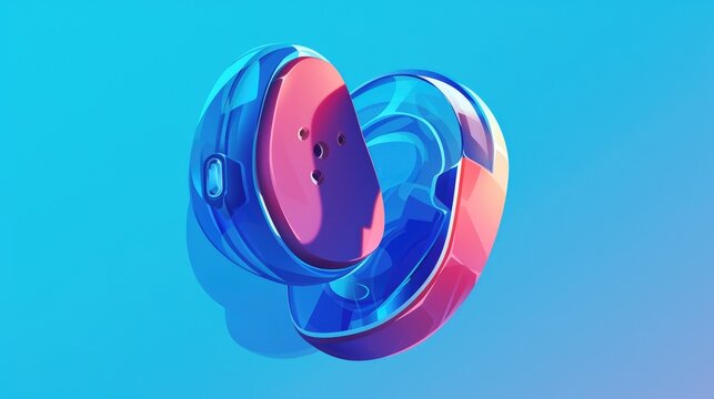 Isometric 2d of an ear drop icon for individuals with hearing impairments Both a means to assist the deaf and aid the hearing