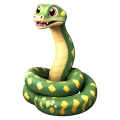 Fototapeta premium 3d illustration of cute snake