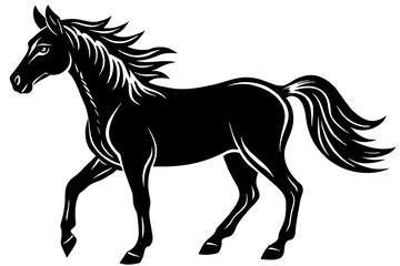 Vector Horse silhouette and illustration svg file