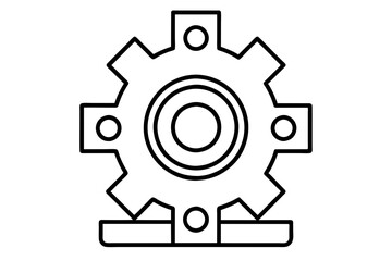 Engine overhaul aircraft line icon vector