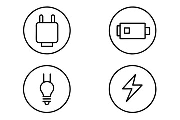 set of icons for power icon design