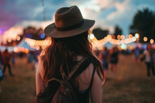 Woman going to a music festival