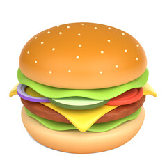 3D Burger Illustration