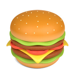 3D Burger Illustration