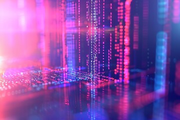 Fototapeta premium abstract background of coding software for artificial intelligence, blue and violet tone
