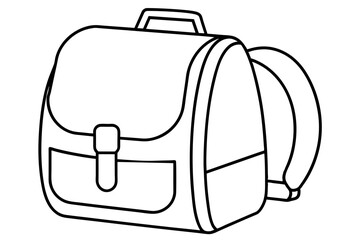 Drawn black and white cartoon bag