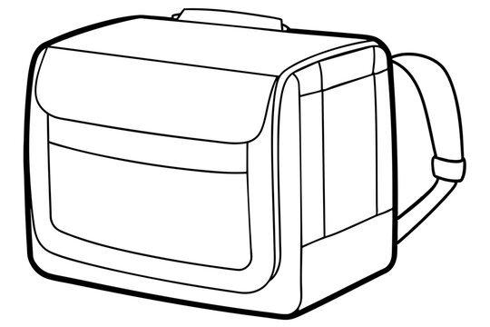 recommend clip art: Marker drawing of a school backpack or travel bag