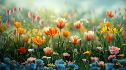 Fototapeta premium Blooming Spring Flowers Nature s Palette