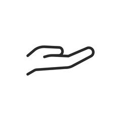 Open Hand, linear style icon. open hand gesture. Editable stroke width.