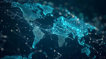 Fototapeta premium Abstract digital world map,
