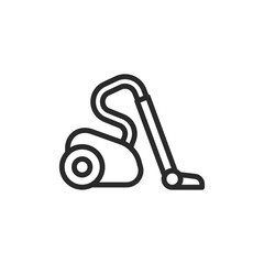 Canister vacuum cleaner, linear style icon. home cleaning, vacuuming, or housekeeping. Editable stroke width.