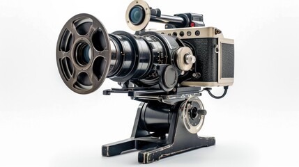 Digital video camcorder for use Television Professional studio isolated on white background